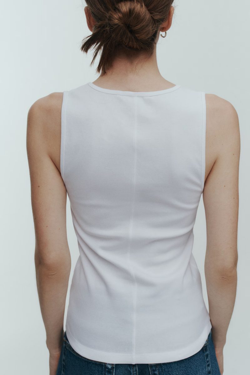 Classic Cotton White Vest Top