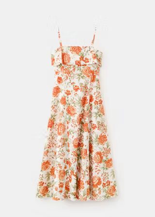 Floral Print Flared Midi Dress