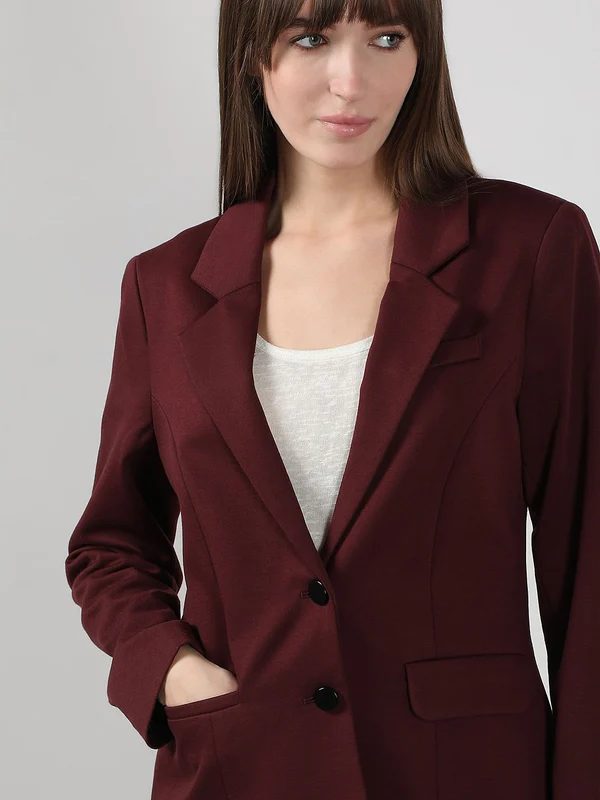 Maroon Tailored Blazer for Women