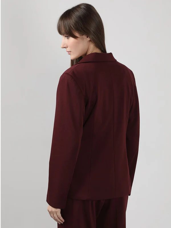 Maroon Tailored Blazer for Women
