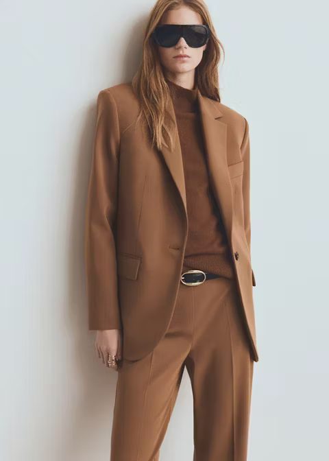 Classic Straight Fit Lapel Pocket Suit Blazer