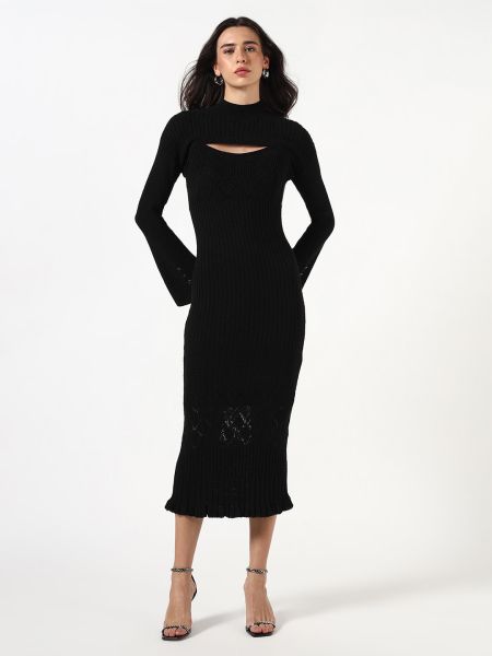 Guess Women's Ribbed Mock Neck Bodycon Dress