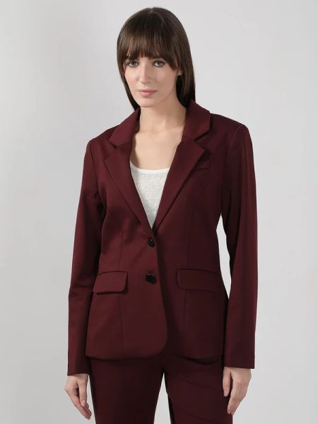Maroon Tailored Blazer for Women