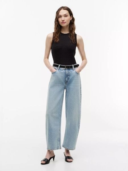 Tommy Hilfiger Women's Light Blue Stretch High-Rise Barrel Jeans