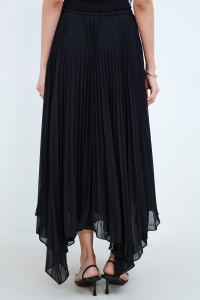 Black Handkerchief Pleated Skirt