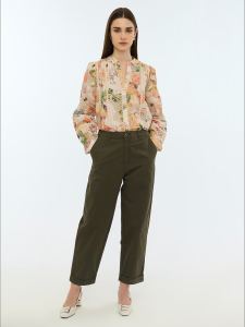 Men's Tailored Olive Green Wool Blend Trousers