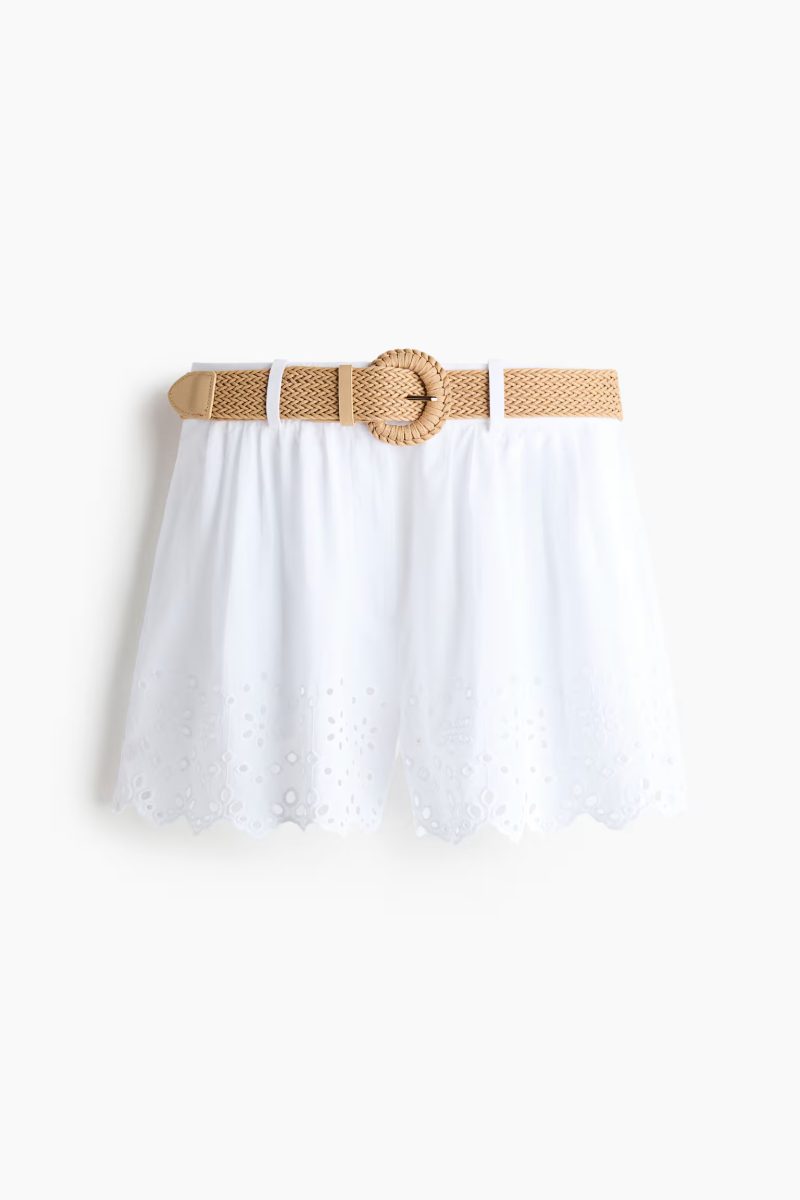 Classic Belted Cotton Shorts