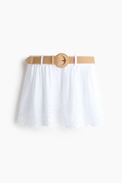 Classic Belted Cotton Shorts
