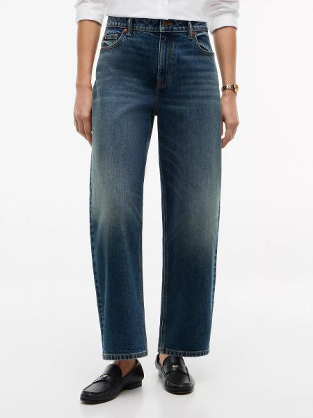 Tommy Hilfiger Women's Dark Blue Stretch High-Rise Barrel Jeans