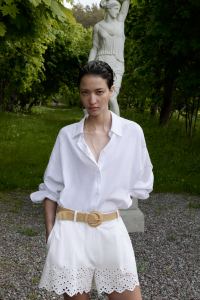 Classic Belted Cotton Shorts