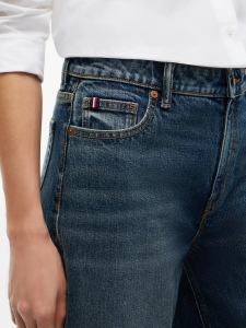 Tommy Hilfiger Women's Dark Blue Stretch High-Rise Barrel Jeans