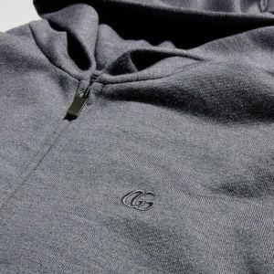 Cotton silk jersey sweatshirt with zip