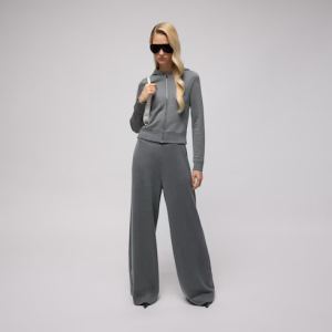 Cotton silk jersey sweatshirt with zip