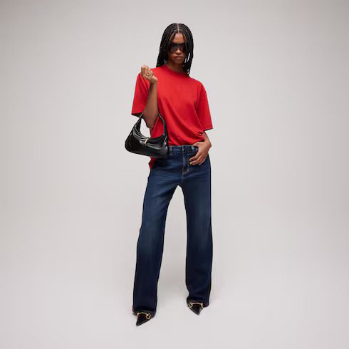 Red Cotton silk jersey T-shirt